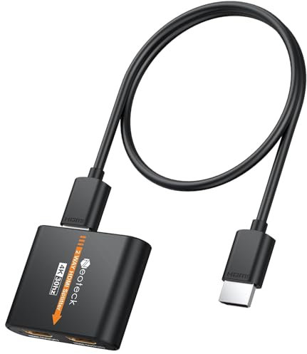 Neoteck Divisor HDMI 4K: 1 Entrada, 2 Salidas - Admite 3D y 4K x 2K (30hz) para Monitores Dobles - Cable HDMI de 0.5m
