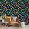 Papier Peint Panoramique Bleu Paon Brun Papier Adhesif pour Meuble Salonpapier Peint Adhesif Mural Papier Peint Intissé Facile à Peler Papier Adhésif Décoratif Cuisine 45x300cm