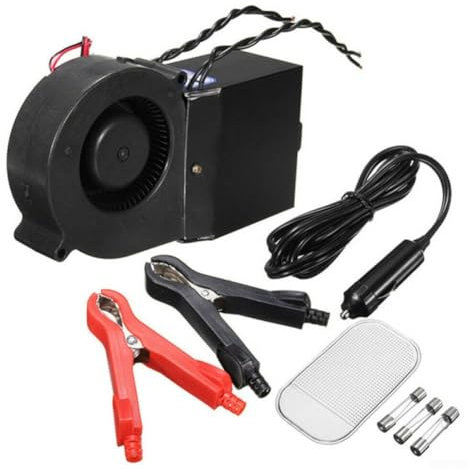 Calentador de coche, ventilador portátil de 12 V, con elemento de calefacción de aleación, para viajes autónomos, camping, y parabrisas de descongelación y desempañamiento