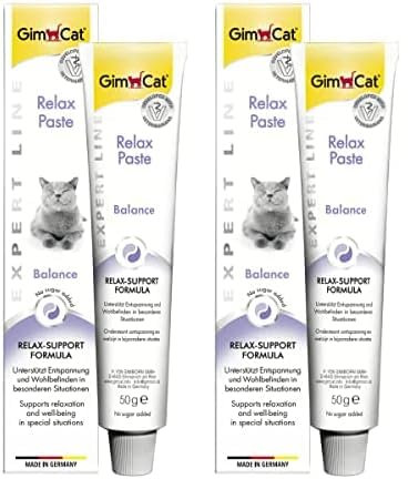 GimCat EXPERT LINE Relax Pasta, Snack per gatti funzionale che favorisce il rilassamento e il benessere del gatto, 1 tubetto, 1 x 50 g (Confezione da 2)