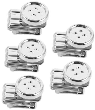 JEWEDECO 5stücke Hosenträgerknöpfe Aus Metall Für Herren Bewegliche Clips Ohne Nähen Zum Anklipsen Vielseitig Einsetzbar Für Hosenträger Und Accessoires