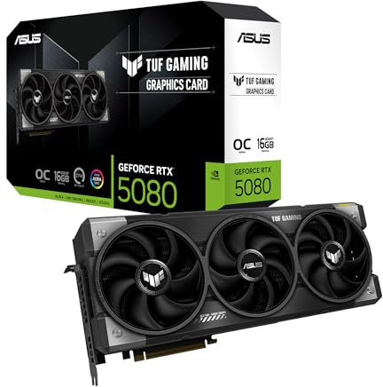ASUS TUF Gaming GeForce RTX 5080 - Scheda grafica da gioco GDDR7 da 16 GB (PCIe 5.0, HDMI/DP 2.1, 3.6 slot, componenti di grado militare, rivestimento PCB protettivo, ventole assiali tech, camera
