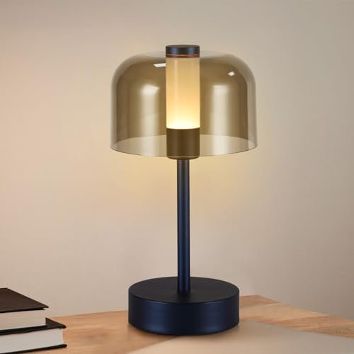 Rechargeable Table Lamp,Wireless Table Lamp Dimmable Indoor,Portable Battery Operated LED Lamps Touch Control, 3 Colors, Metal Modern Bedside Lamps for Home, Dining, Living Room,Restaurant