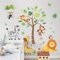 Decvictor Wandtattoo Baum Dschungel Tier Wandaufkleber Löwe Zebra Giraffe Affe Tiger Wandsticker Kinderzimmer Babyzimmer Wanddeko