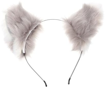 Healeved Cat and Fox Headband Plush Ears Cosplay Prop for Theme Stylish Headwear for Women Creative Costume Accessory for Halloween