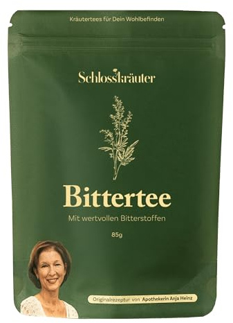 Bittertee Kräutertee mit Bitterkräutern 85g | Schlosskräuter Tee mit Bitterstoffen aus Wermutkraut, Enzian & Tausendgüldenkraut | 100% natürlicher Tee