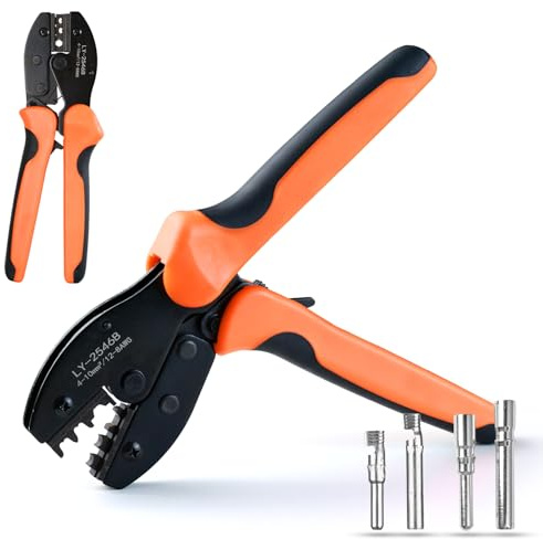 COCOSY Solar Crimpzange 4-10mm² Solar Ratcheting-Crimper 4mm² 6mm² 10mm² (AWG 12-8) für PV-Anlagen Solar Zange Präzise Crimpwerkzeug für Solarstecker und Solarkabel