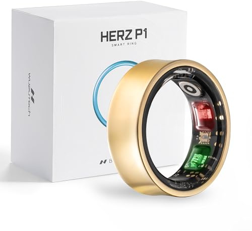 Herz P1 Smart Ring for Women & Men - 24/7 Health Metrics, Tracks 20+ Biometrics, 6-Day Battery Life, Waterproof Stainless Steel, Free APP for iOS & Android