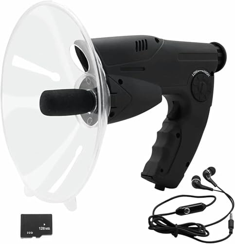 BTOIASYHF Dispositivo De Escucha Micrófono Parabólico Amplificador De Sonido De Grabación Monocular Dispositivo De Escucha Biónica De Oído Espía (Tarjeta TF De Auriculares Incluida)