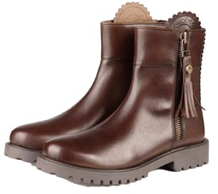 Rydale Ladies Short Leather Boots Women's Spanish Style Ankle Boot Tassel Chelsea Boots (Brown, 7, UK Footwear Size System, Adult, Women, Numeric, Medium, 7)
