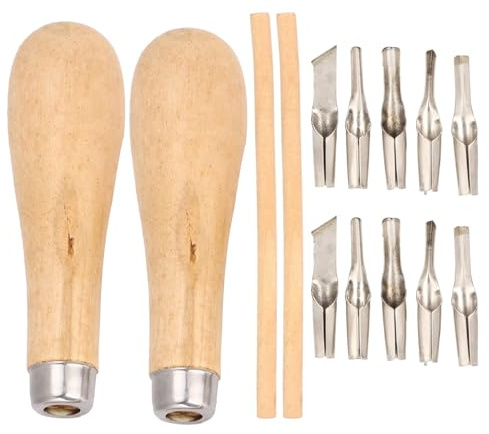 2 Set Linoleum Cutter, 5 Different Shaped Blades, Assorted Blades for Printmaking, Woodworking Sculpting Tool for Rubber Stamp