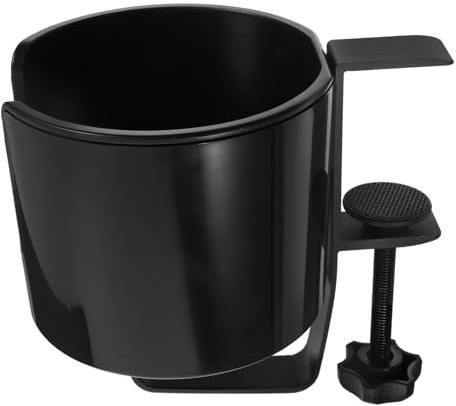 VICASKY Desk Cup Holder with Headphone Hanger Portable Anti-spill Table Edge Drink Clip for Gaming Desks Home and Office Use Easy No-drill Installation Lightweight and Space-saving Storage