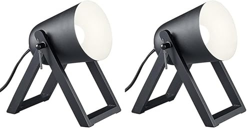 Reality Leuchten R50721032 Marc, Tischleuchte, E27, Schwarz matt, 12.5 x 19.5 x 21 cm (Packung mit 2)