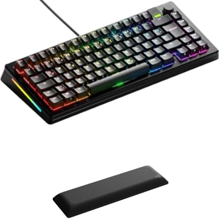 GLORIOUS Gaming Bundle: GMMK 3 Pro 75% Mechanische Tastatur (DE QWERTZ, Aluminium) und ergonomische Handballenauflage – Premium Gaming-Setup (Schwarz)