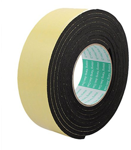 sourcing map 3Meter 50mm x 5mm seul côté antichoc ruban mousse adhésif éponge Jaune Noir