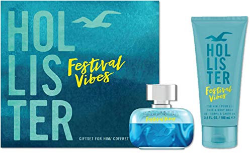 Hollister Festival Vibes - Eau de Toilette para él, y gel de baño para el cabello y el cuerpo