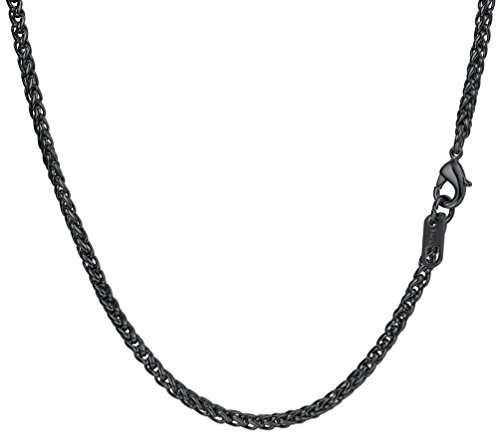 PROSTEEL Collana 3MM Catenina Uomo Acciaio Catena a Dente di Drago 46-76CM Catena Ricambio per Pendente Collane Donna Acciaio Interconnesso Corda intrecciata