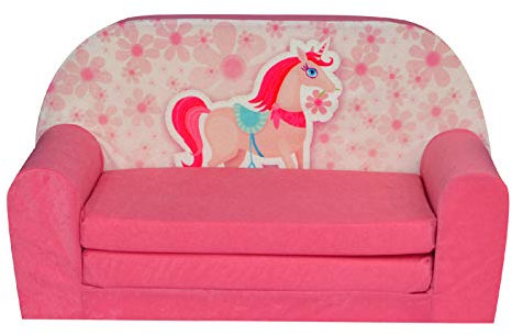 FORTISLINE – Kindersofa MINI ausklappbar 40x78x45cm - Kindersofa für Kinder 2in1 - Kindercouch ausklappbar - Schlafcouch aus Schaumstoff - Abnehmbarer Bezug - Viele Motive