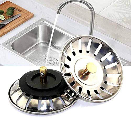 Lot de 2 bouchons d'évier en acier inoxydable pour la plupart des éviers modernes Franke