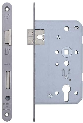 BMH FH-Schloss Feuerschutz Stahltürschloss Einsteckschloss Nr. 1000 | 20mm Stulp verzinkt | mit Wechsel | PZW 1000PZW | DIN Rechts
