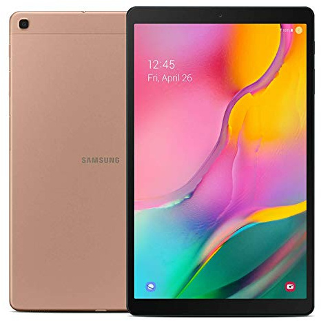 Samsung Galaxy Tab A 10.1 (2019, WiFi + Cellular) Full HD Corner-to-Corner Display, 32GB, Global 4G LTE Tablet & Phone GSM Unlocked SM-T515, International Model (Gold)