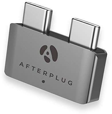 Afterplug Dual USB‑C Extender for MacBook with Case, 2-Port Pass‑Through Adapter for Thunderbolt 5/4/3 & USB4 – 240W PD, 8K Video, 80Gbps Data - Space Gray