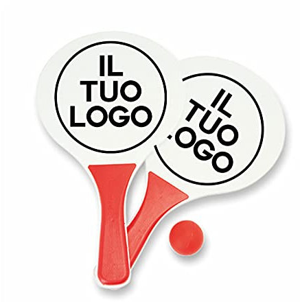 Racchettoni da Spiaggia Personalizzati con il tuo logo azienda negozio attività gadget Colore Racchette Beach Padel Tennis Ball Palla Spiaggia Mare Estate Idea Regalo Giochi Arte Art Sport
