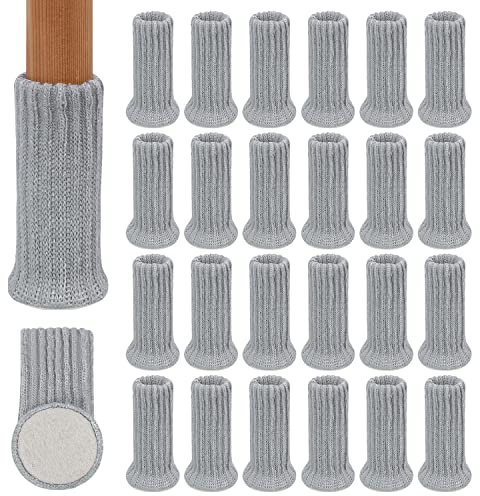 RCHYFEED 24 Stück Möbelbeinsocken, Gestrickte Stuhlbeine Socken, Stuhlbeinschoner Elastisch für 1 bis 2 Zoll Durchmesser der Stuhlfüße, Tischbeine Möbelbeine Stuhlbeine-Bodenschoner Vermeiden Kratzer