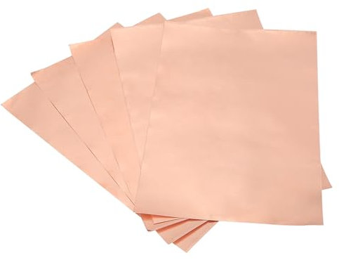 5 Stück Starkes Kupferfolien-Klebeband Einseitiges Klebeband mit Leitfähigem Klebstoff für EMI-Abschirmung Gitarre Kupferfolienblätter 11,8 X 7,87 Zoll