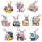 Ideen mit Herz 3-D Motive, ausgestanzt, ca. 7-10 cm, 10 Stück im Beutel | Bilder zum Basteln & Dekorieren | Grußkarten selber machen | Bildmotive für Scrapbooking & DIY-Deko (Niedliche Hasen 02)