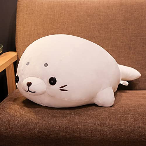 Chubby Blob Seal Kissen, 50cm Meerestier Plüsch Kissen Gefülltes Robbe Kuscheltier Fette Siegel Umarmungskissen Baumwolle Blob Seal Kissen Geburtstagsgeschenk für Kinder Jungen Mädchen