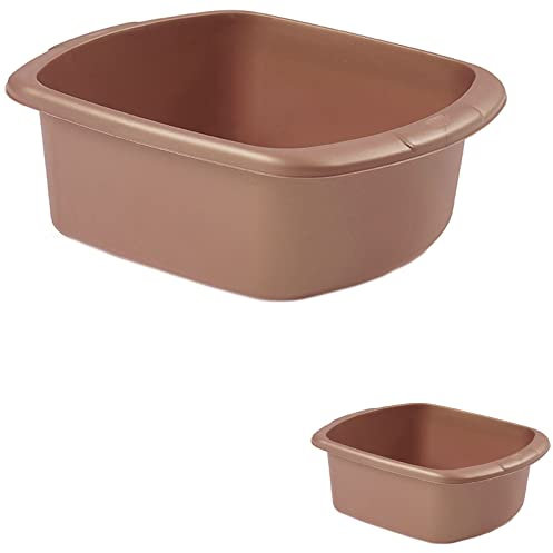 TRTO 1Pcs 9L Rose Gold Color Large Size Rectangular Plastic Washing Up Bowl 9L For Kitchen Sink Basin Easy To Use and Cleans (Rose Gold Color)