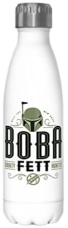 Star Wars Boba Fett Bounty Hunter 17 oz Stainless Steel Water Bottle, 17 Ounce, Multicolored