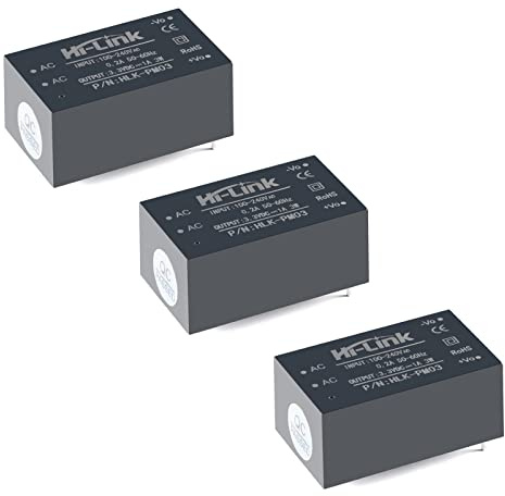 EC Buying Mini-Step-Down-Netzteil-Modul, Intelligentes Home Switching Power Module AC-DC isoliertes Leistungsmodul 220v zu 3.3v, HLK-PM03 DC Power Module AC DC Converter 220V zu 3.3V (3PCS)