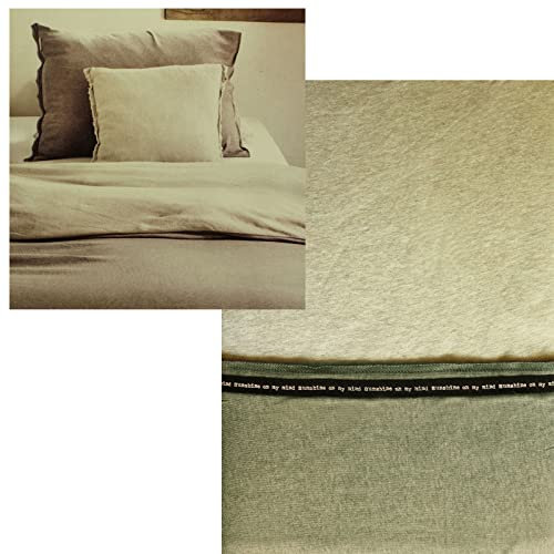 KH-Haushaltshandel Winter Wende Bettwäsche 135 x 200 + 80x80 cm, Taupe cremebeige, Uni/einfarbig 100% Baumwolle