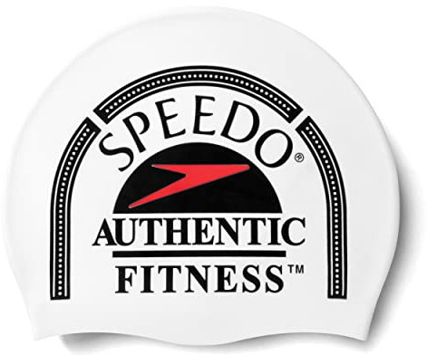 Speedo SE12310 Badekappe, bedruckt, Silikonkappe, wei