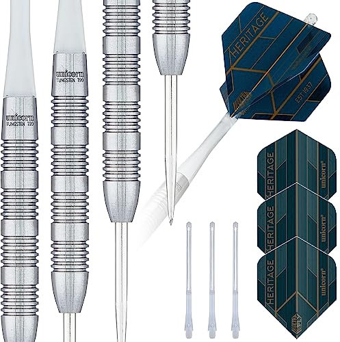 Unicorn Heritage Striker Dartpfeile mit Stahlspitze, Silber, 25 g