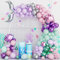 Kit Arco Palloncino Sirena, 111 Pezzi Metallico Viola Rosa Verde Acqua Coda Ghirlanda Palloncini Lattice Con Stella Conchiglia Per Ragazza Tema Compleanno Decorazioni Feste La Sirenetta