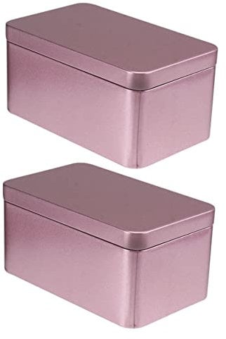 Angoily 2pcs Box Tea Storage Box Tin Containers with Lids Cookie Containers with Lids Cookie Containers for Giving Tea Leaf Can Candy Storage Tin Crayon Box Storage Tin Tea Canister