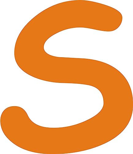 Kleckerliese Alphabet Buchstaben 10cm selbstklebende Aufkleber Wand Fenster Tür Boote Auto Kinderzimmer STICKER S - Höhe 10cm, Farbe Orange