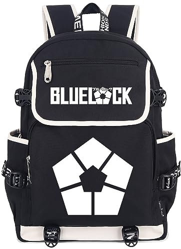 Roffatide Anime Blue Lock Laptop-Rucksack mit USB-Ladeanschluss Yoichi Isagi Rucksack mit bedrucktem Wanima-Rucksack für Männer Frauen Seishiro Nagi Graphic Travel Yor-Rucksack F
