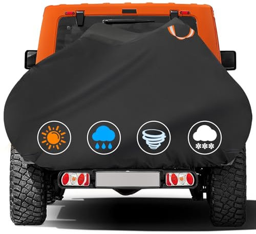 Zettum Housse de Vélo pour Le Transport et Rangement Extérieur de 2 Vélos - Imperméable et Robuste, Revêtement PU 600D pour Porte-Vélos Arrière sur Attelage de Voiture