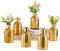 NUPTIO Glas Kleine Vasen für Tischdeko: 6 Stück Glasvase für Hochzeit Mittelstücke Gold Vintage Klein Blumenvasen Bulk für Weihnachten Tisch Schlafzimmer Ästhetische Geburtstag Party Dekoration