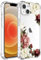 Jhxtech iPhone 12 Mini Case, Clear Floral Pattern TPU Protective Cover, Shockproof, Screen Protection, Bumper Case