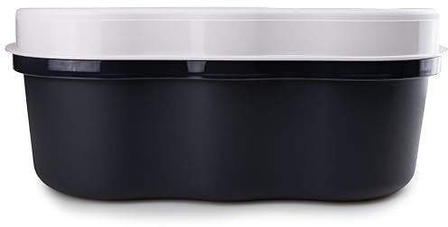 Tupperware Contenitore per pane con cucchiaio da caffè, colore: nero e bianco