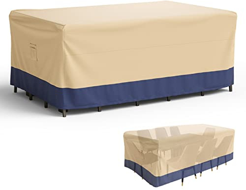 COSTWAY Garden Furniture Cover, Outdoor Waterproof Sofa Set Cover with Padded Handle, Click-Close Straps and Air Vent, Heavy Duty Polyester PU Patio Chair and Table Cover (230 x 126 x 81 cm)