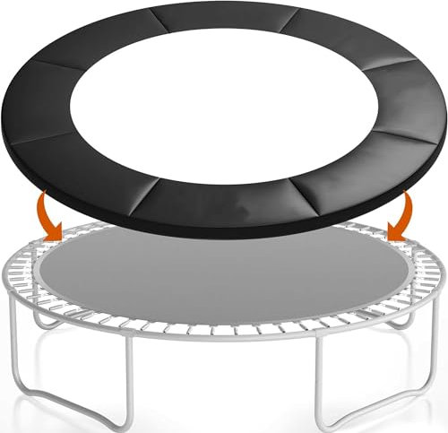 NBVNBV Trampolin Randabdeckung Ø183 244 305 366 396 427 457 487 cm | Reißfest | UV-beständig Wetterbeständig | Universell Trampolin Umrandung Federabdeckung Randschutz, Schwarz-487cm