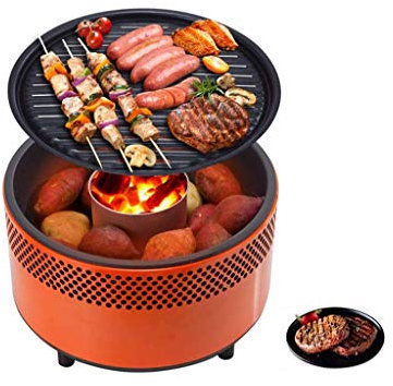 Griglia a carbone, forno a carbone Mini casa senza fumo barbecue portatile antivento ripiano alla griglia