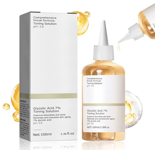 Glycolic Acid 7% Toner, Moisturizer Soothing Glykolsäure Toner Gesicht, Gesichtswasser Poren Verkleinern, Verleiht der Haut Glanz und Ist für alle Hauttypen Geeignet, 100ml (A)