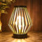 JHY DESIGN Table Lamp Battery Powered, Metal Cage Desk Light 22cm High Cordless Bedside Lantern for Bedroom Weddings Living Room Indoor Outdoor Hallway (Bronze, Diamond Shape)